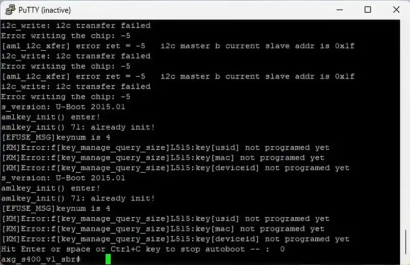Entering U-Boot mode
